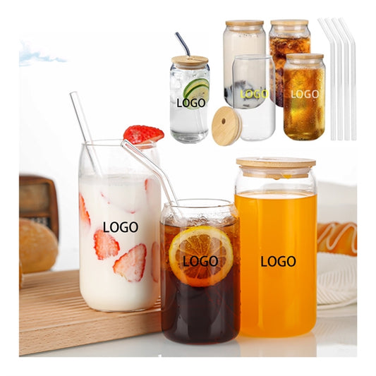 16Oz Glass Cup With Lid