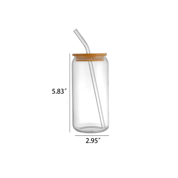 16Oz Glass Cup With Lid