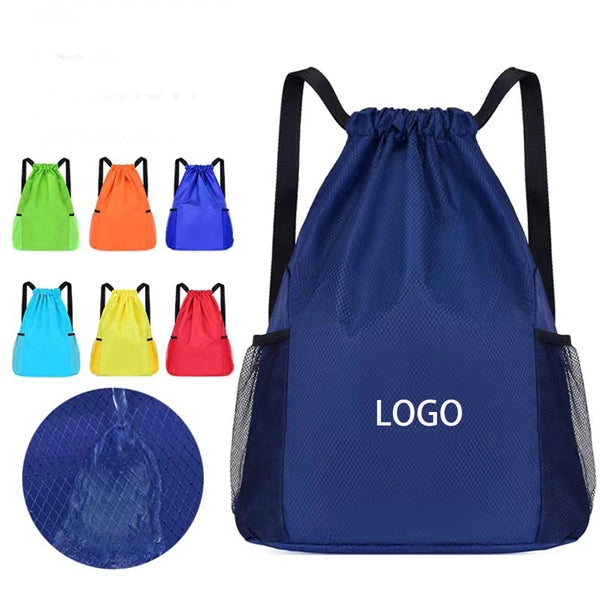 Large Capacity Mesh Panel Drawstring Backpack