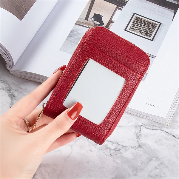 PU Leather Wallet With ID Window And 10 Card Slots For Women