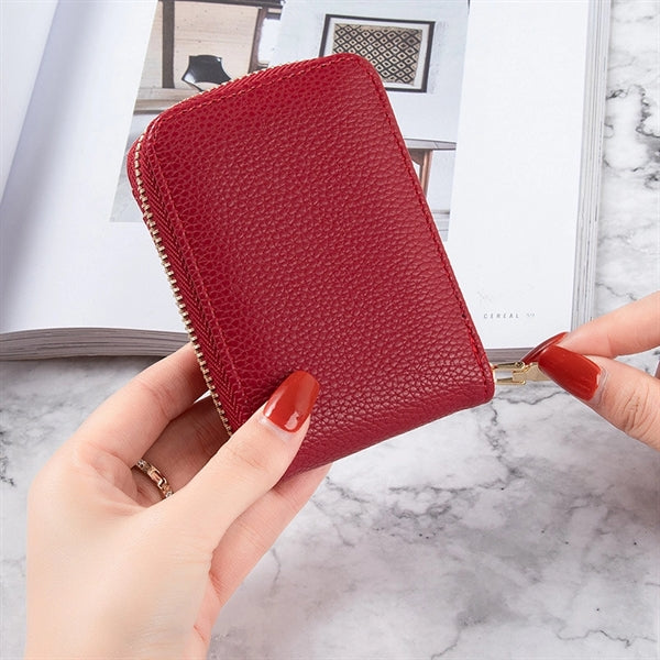 PU Leather Wallet With ID Window And 10 Card Slots For Women