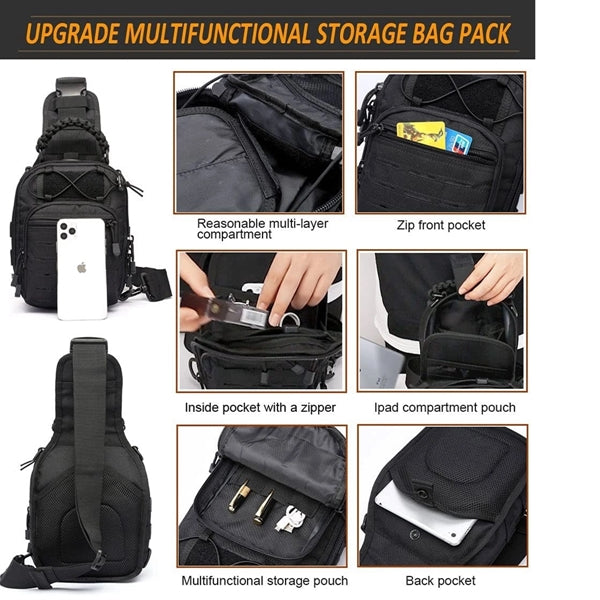Tactical Molle Sling Bag Backpack Shoulder Chest Pack