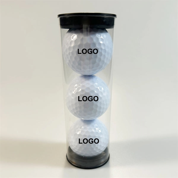 Three Pcs Practice Golf Ball Set w/ Clear Tube