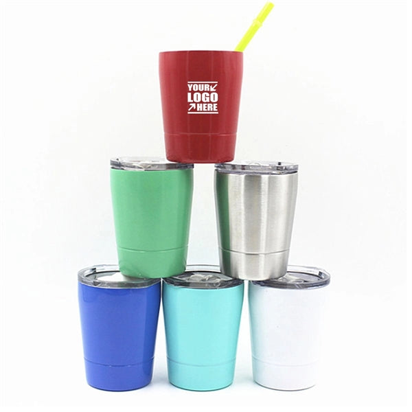 8OZ Coffee Tumbler Stainless Steel Kids Milk Mug With Lid
