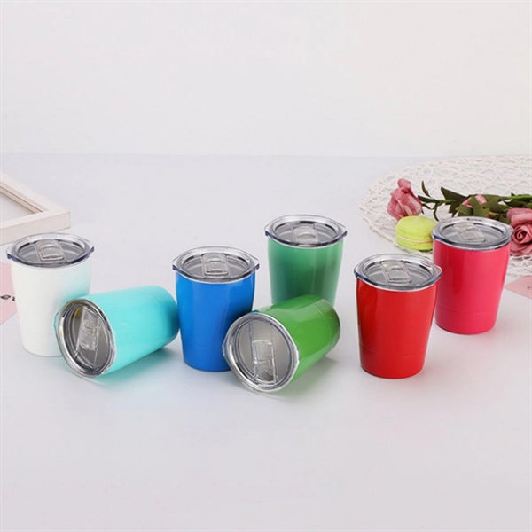 8OZ Coffee Tumbler Stainless Steel Kids Milk Mug With Lid