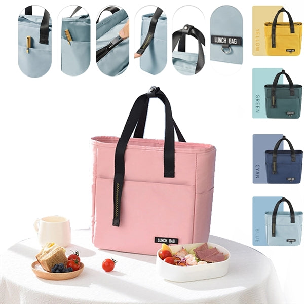 Nylon Portable Zipper Thermal Oxford Lunch Bags