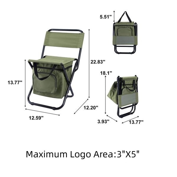 Portable Foldable Camping Chair with Cooler Bag