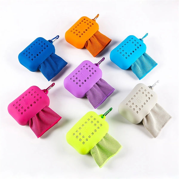 Instant Cooling Silicone Case Sport Fast Drying Towel