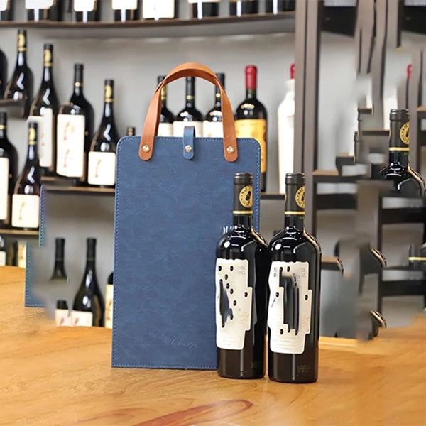 2 bottles wine leather tote bag