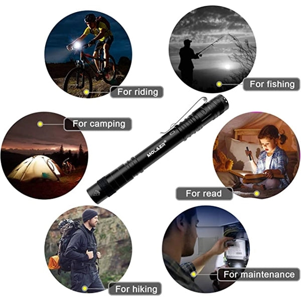 LED Pocket Pen Flashlight, Light with Clip