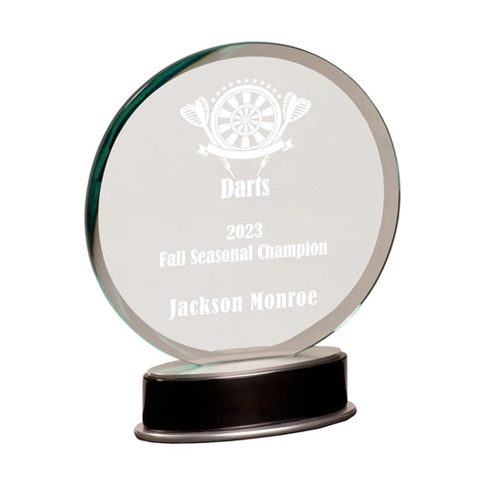 9" Jade Round Metro Glass Award