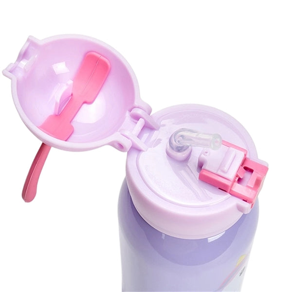16.9 oz Temperature Display Cartoon Vacuum Flask with Straw