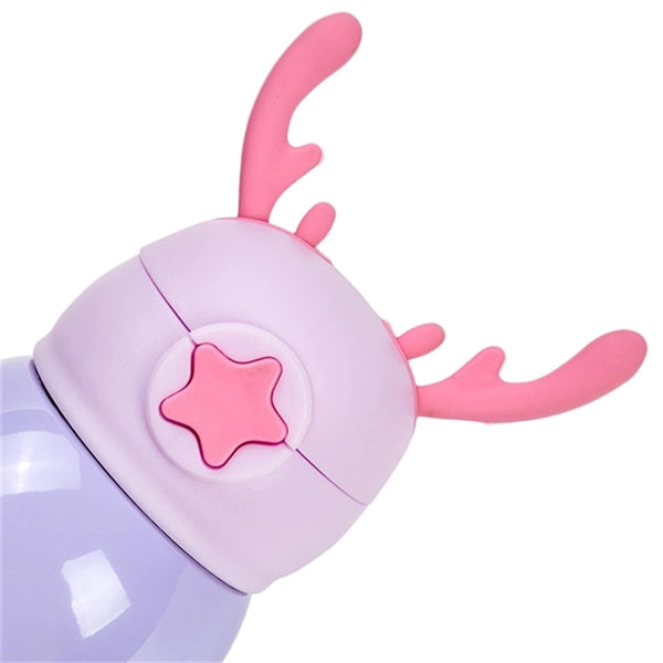 16.9 oz Temperature Display Cartoon Vacuum Flask with Straw