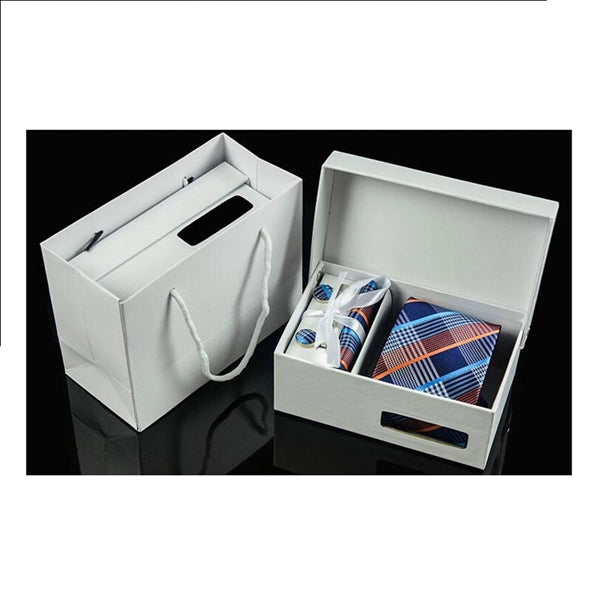 Men Ties Neckties Pocket Square Cufflinks Clip 6PCS Gift