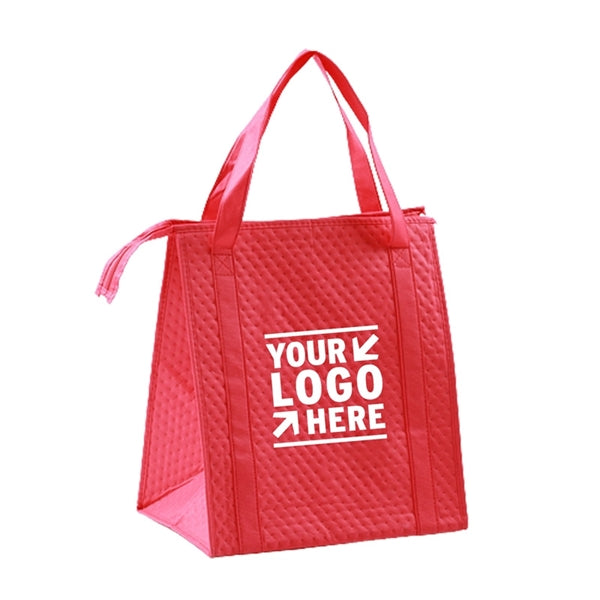 Non-Woven Dimples Zipper Food Lunch Cooler Bags