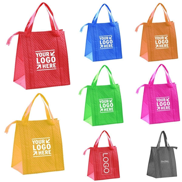 Non-Woven Dimples Zipper Food Lunch Cooler Bags