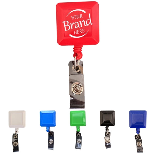 Square Plastic Reel Retractable Badge Holder