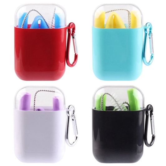 Collapsible Silicone Straw Set with Transparent Box