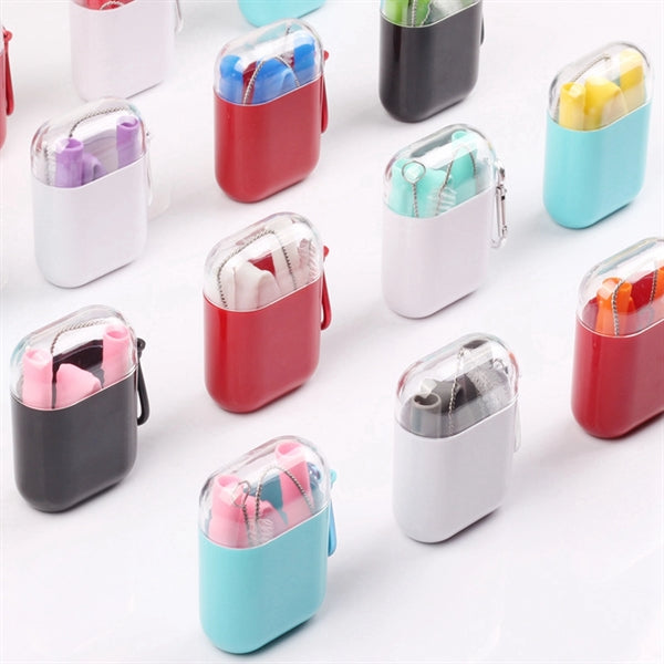 Collapsible Silicone Straw Set with Transparent Box