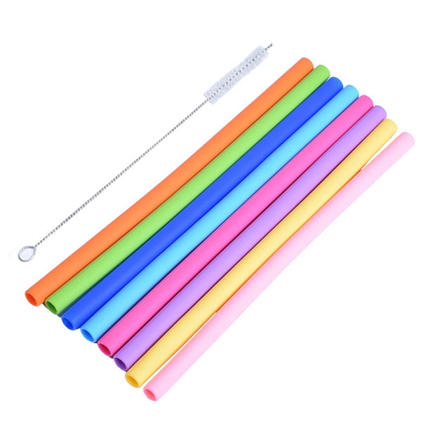 Collapsible Silicone Straw Set with Transparent Box