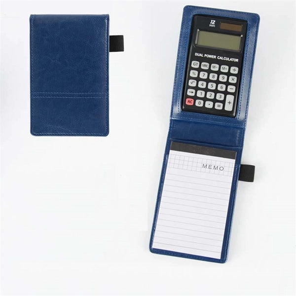 Portable Pocket Leather Notebook Portfolio with Calculator