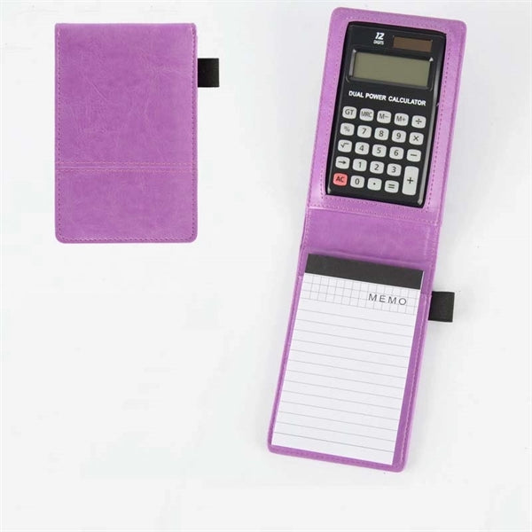 Portable Pocket Leather Notebook Portfolio with Calculator