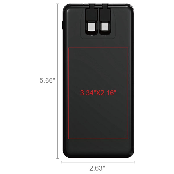Galena Transparent Corded Power Bank 10000