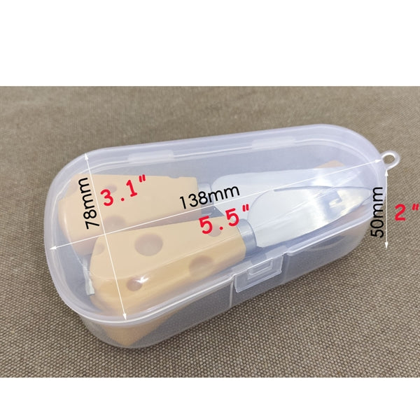 4 Pieces Of Cutlery In The Shape Of Cheese Handles With Box
