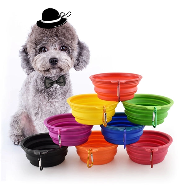 Big Collapsible Pet Bowl in 7" with Carabiner