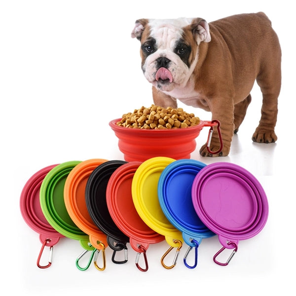 Big Collapsible Pet Bowl in 7" with Carabiner