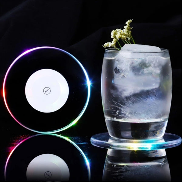 Led Luminous Acrylic Round Coaster Cup Mat