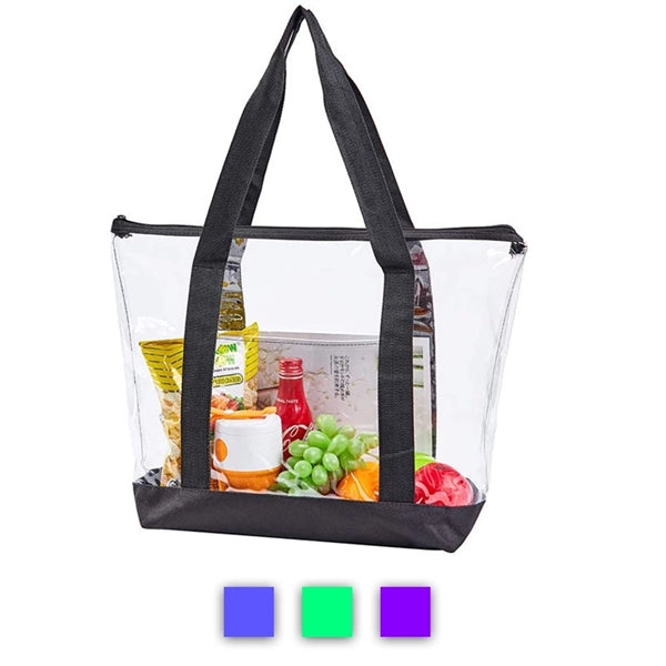 Clear PVC Tote Bags with Color Bottom