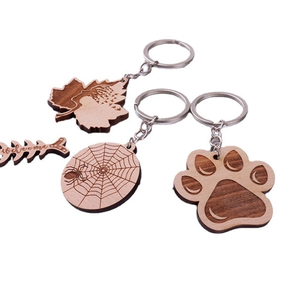 Shape Wooden Keychain