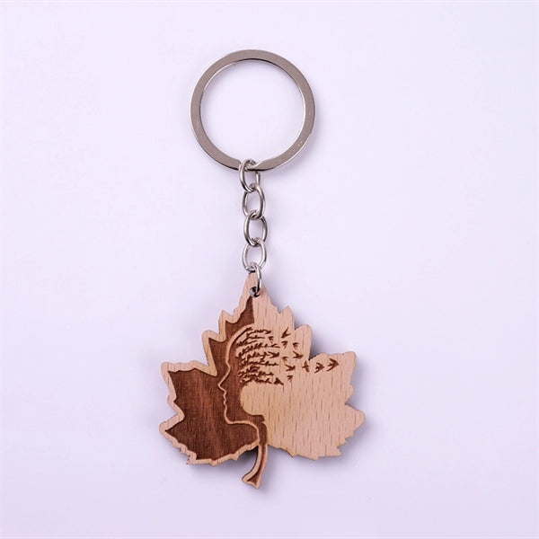 Shape Wooden Keychain