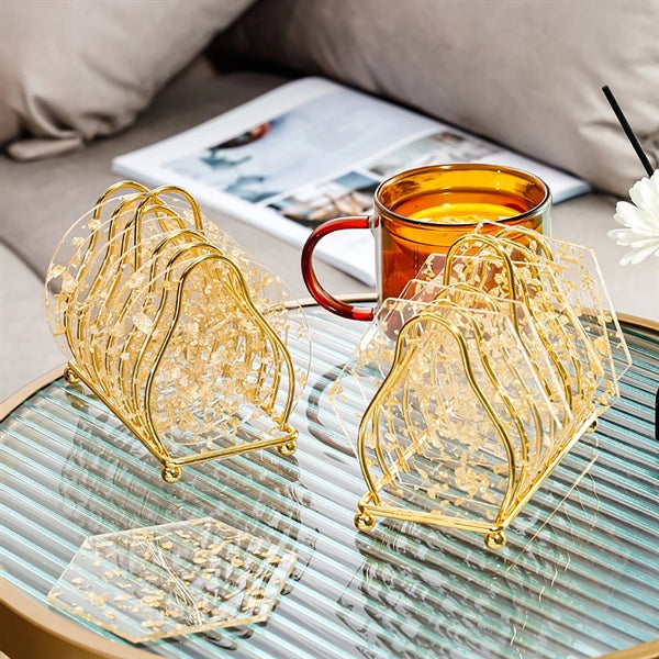 Acrylic Cup Coasters With Holder