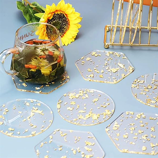 Acrylic Cup Coasters With Holder
