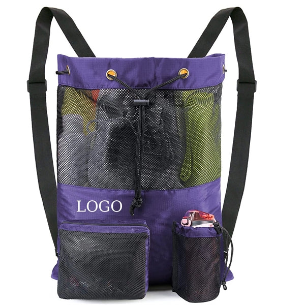 Swimming Beachg Mesh Drawstring Bag
