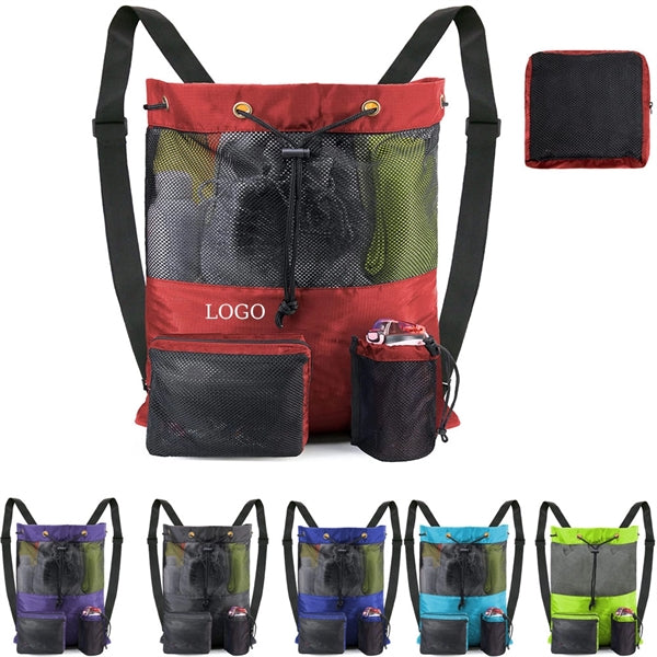 Swimming Beachg Mesh Drawstring Bag
