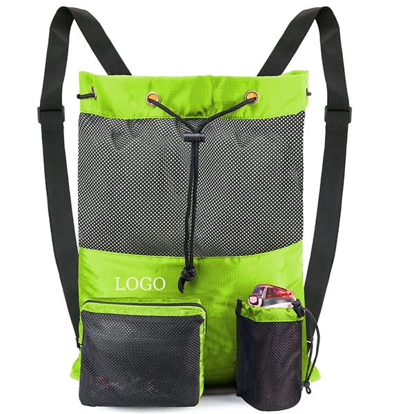 Swimming Beachg Mesh Drawstring Bag
