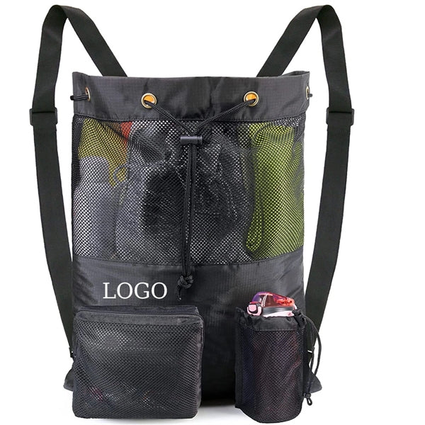 Swimming Beachg Mesh Drawstring Bag