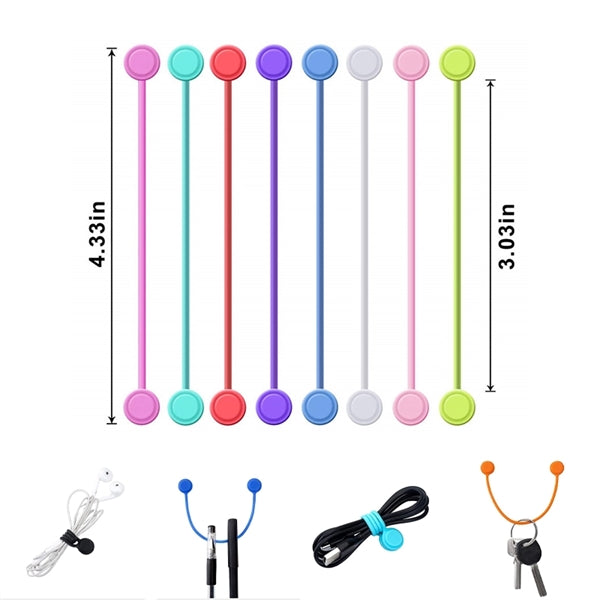 Silicone Magnetic Clips Cable Straps Cord Organizers