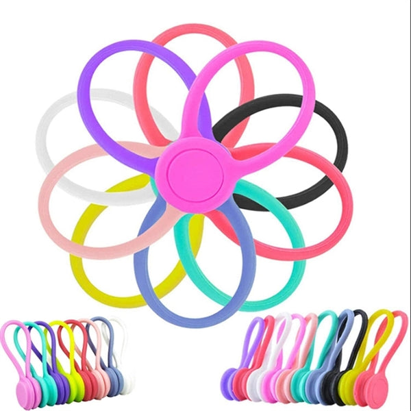 Silicone Magnetic Clips Cable Straps Cord Organizers