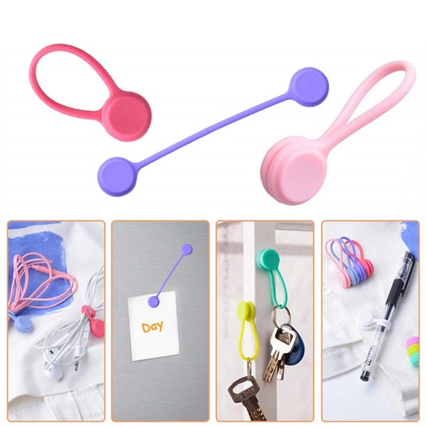 Silicone Magnetic Clips Cable Straps Cord Organizers