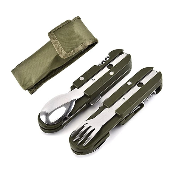 6 In 1 Foldable Detachable Camping Gear Set With Belt Pouch
