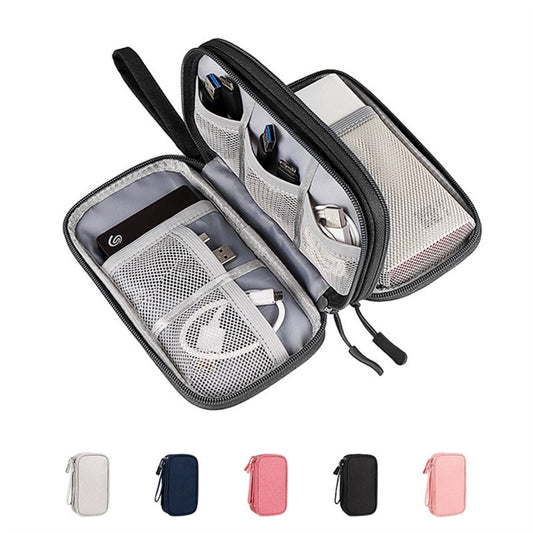 Double Layer Electronics Travel Organizer Earphone Bag