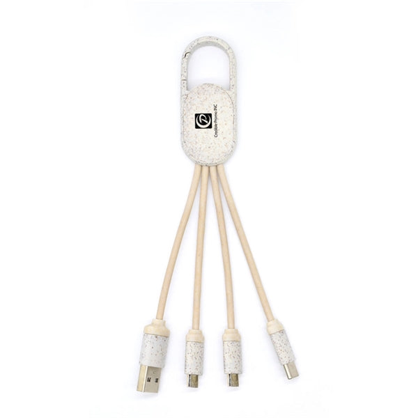 Wheat Straw Biodegradable 3-in-1 Phone Charge USB Cable