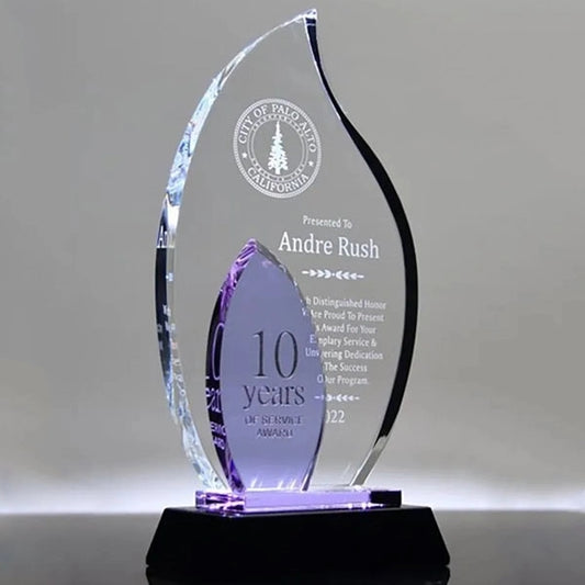 Crystal Flame Award Trophy