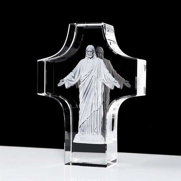 Engraved Crystal Glass Cross