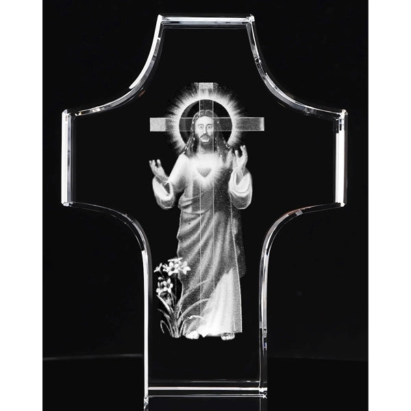 Engraved Crystal Glass Cross