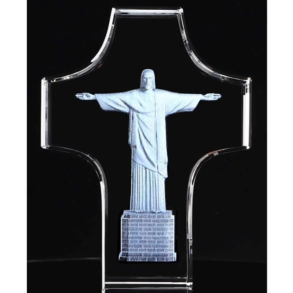 Engraved Crystal Glass Cross